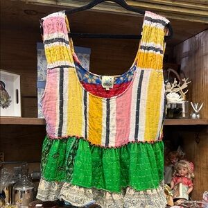 Colorful Patchwork Sleeveless Top